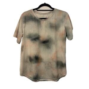 Lululemon High Neck Running and Training Shirt Size 10 Camo Sliver Blue Multi
